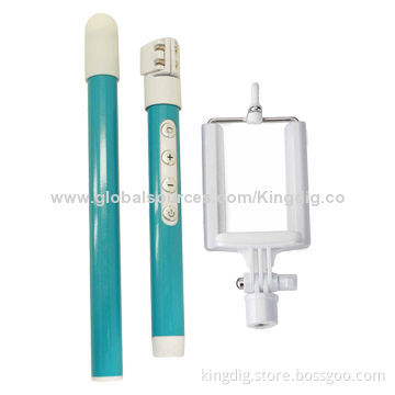 Wireless Mobile Phone Monopod with Bluetooth Key on Handle for iPhone 4/5, Samsung, TCL Sony Motor